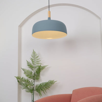 Sylivenne Pendant Lamp White Shade Wood