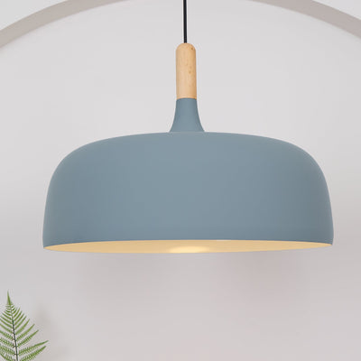 Sylivenne Pendant Lamp White Shade Wood