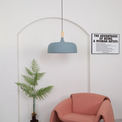 Sylivenne Pendant Lamp White Shade Wood