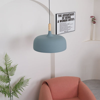 Sylivenne Pendant Lamp White Shade Wood