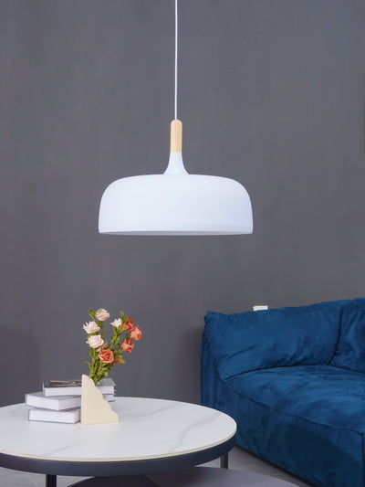 Sylivenne Pendant Lamp White Shade Wood