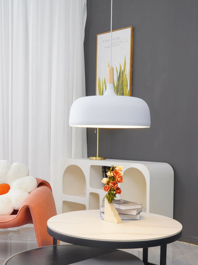 Sylivenne Pendant Lamp White Shade Wood