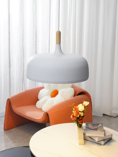 Sylivenne Pendant Lamp White Shade Wood