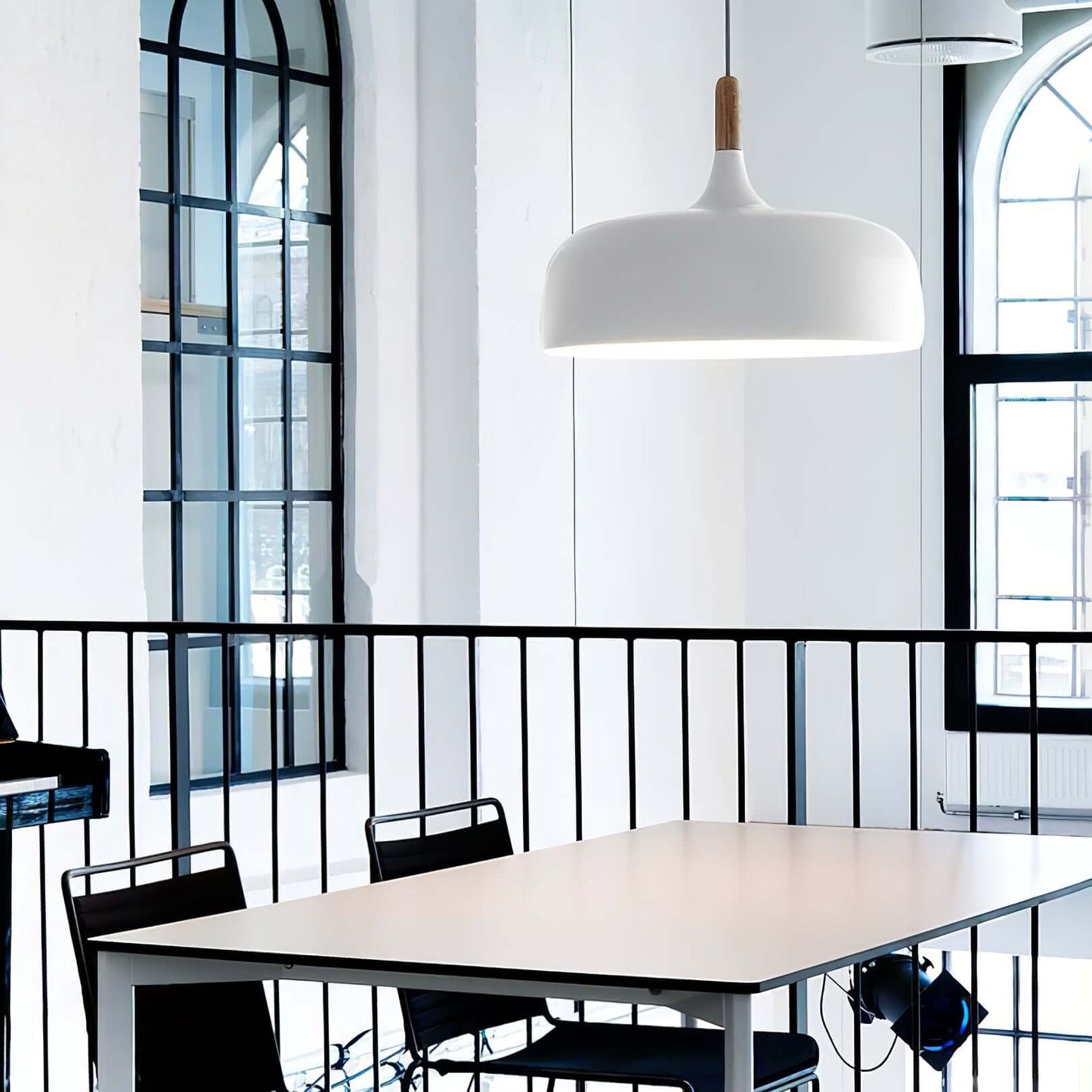 Sylivenne Pendant Lamp White Shade Wood