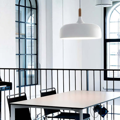 Sylivenne Pendant Lamp White Shade Wood