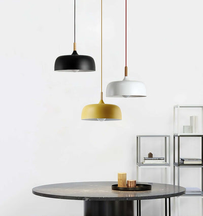 Sylivenne Pendant Lamp White Shade Wood