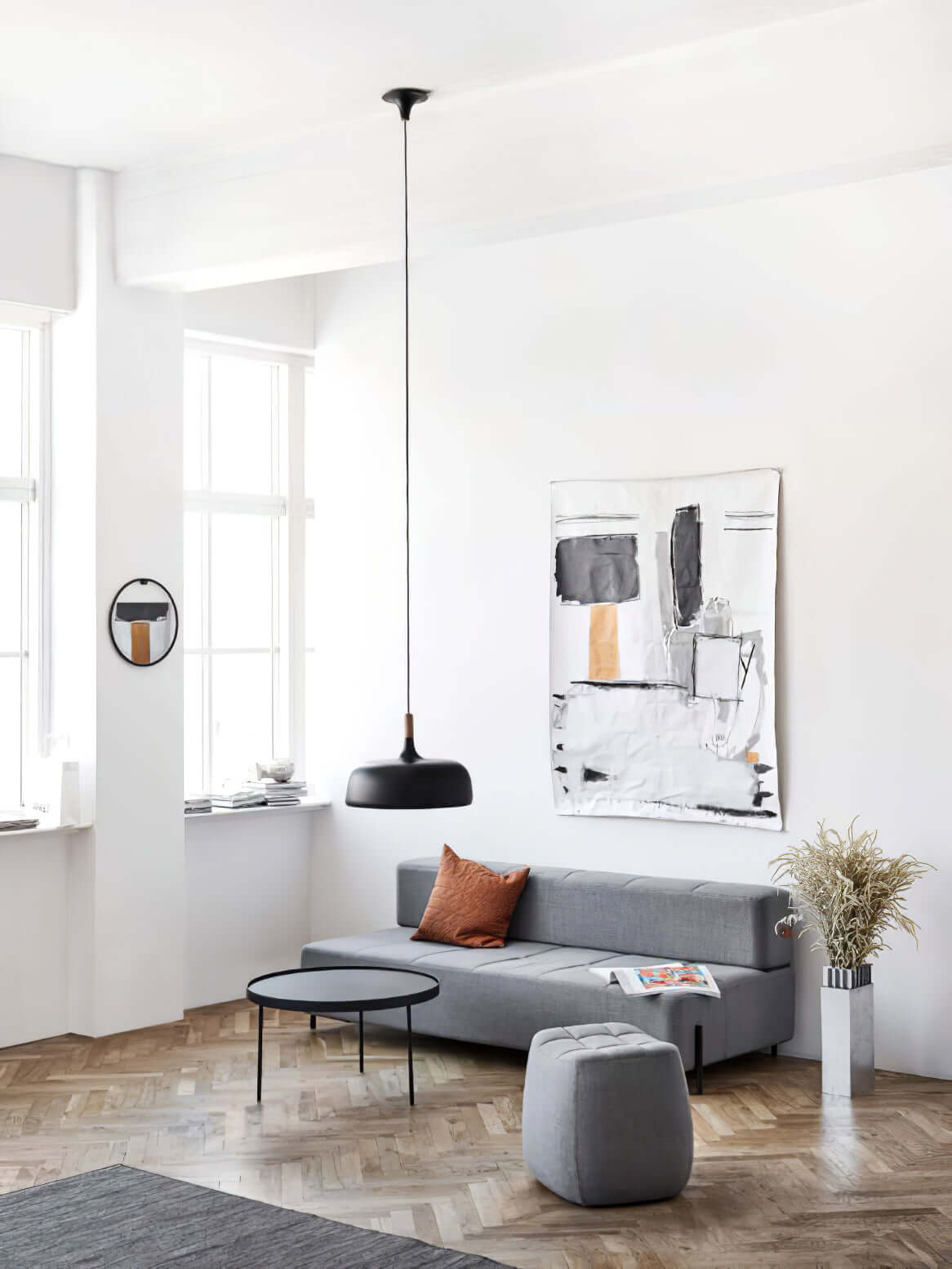 Sylivenne Pendant Lamp White Shade Wood