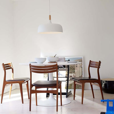 Sylivenne Pendant Lamp White Shade Wood