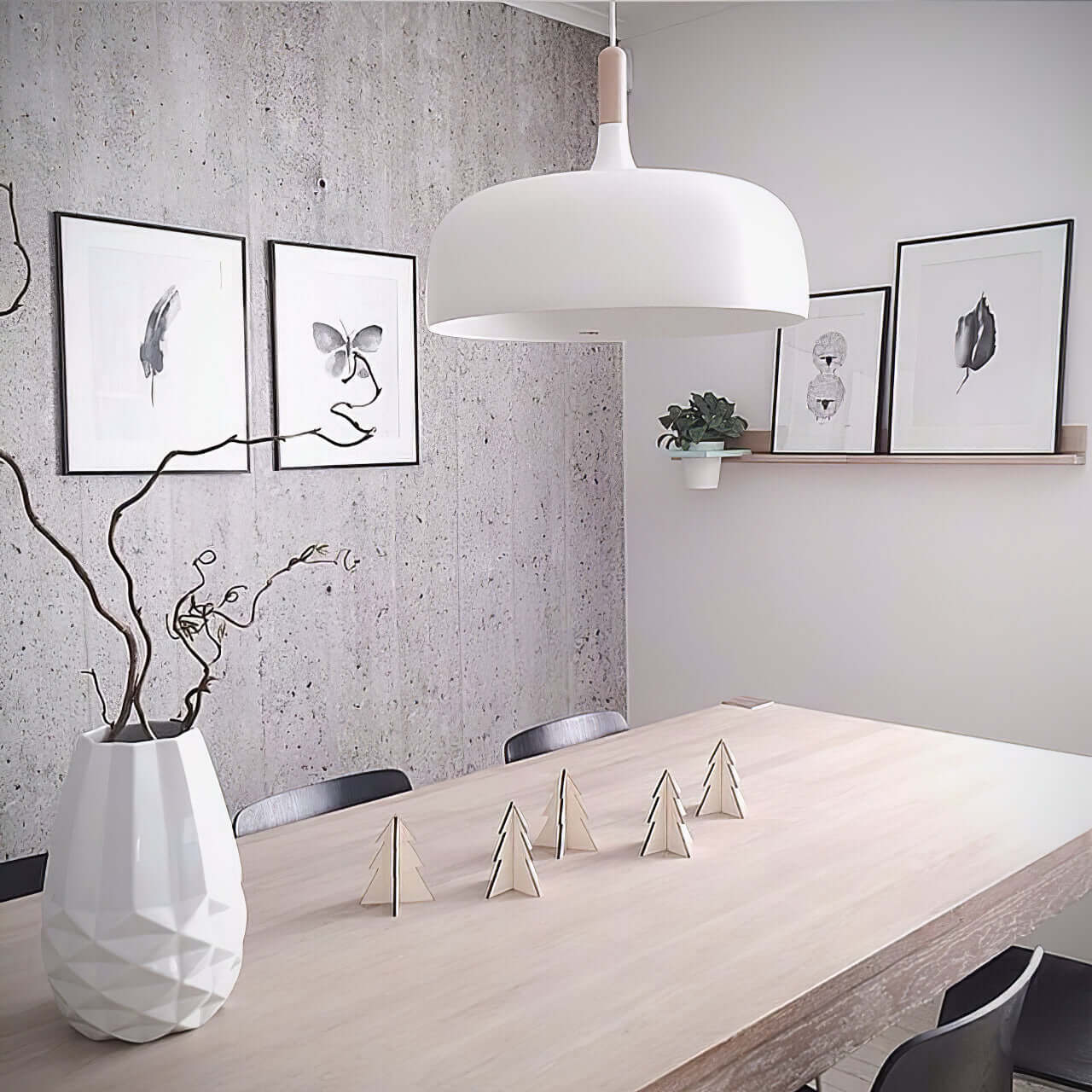 Sylivenne Pendant Lamp White Shade Wood