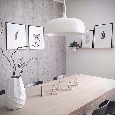 Sylivenne Pendant Lamp White Shade Wood