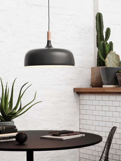 Sylivenne Pendant Lamp White Shade Wood
