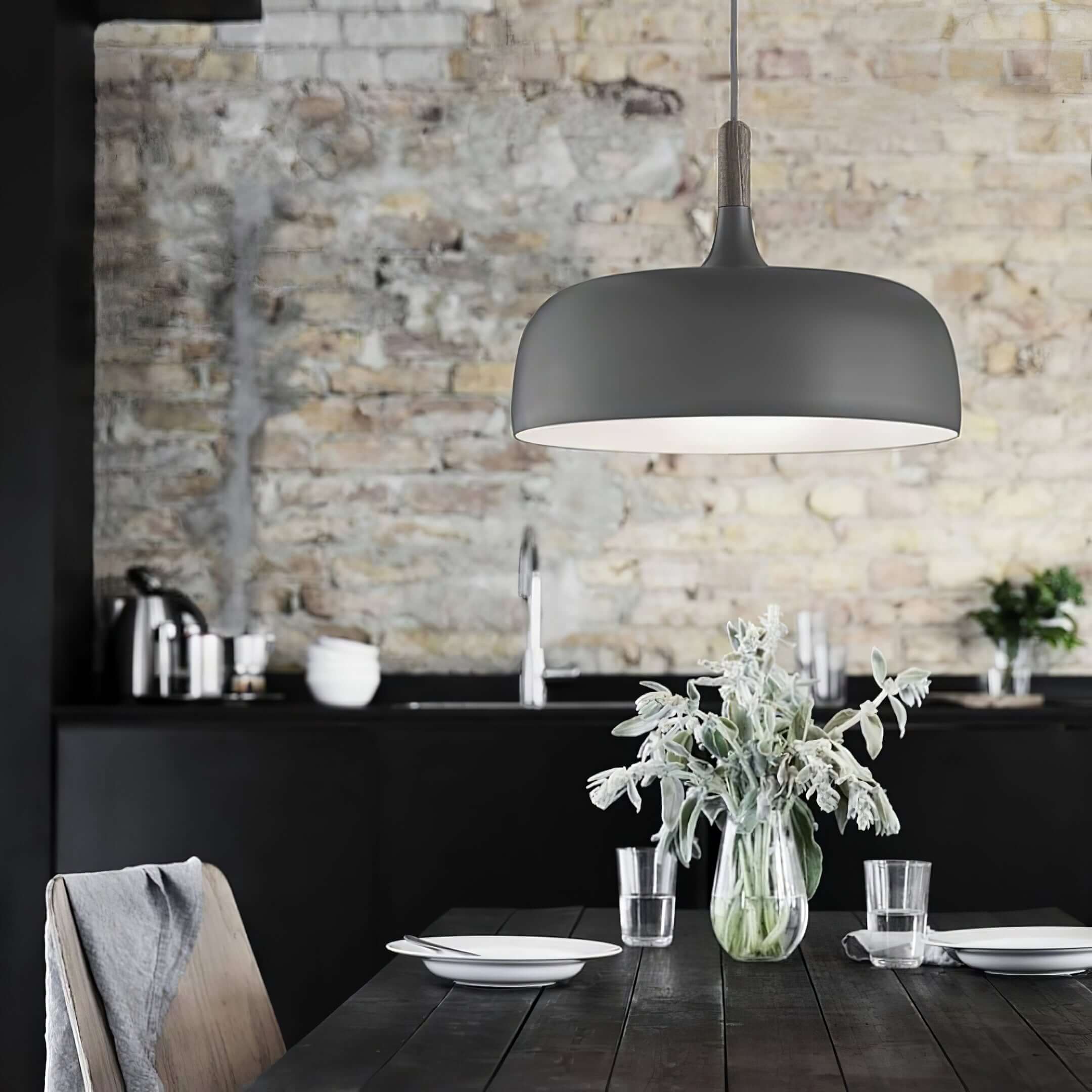 Sylivenne Pendant Lamp White Shade Wood