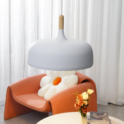 Sylivenne Pendant Lamp White Shade Wood