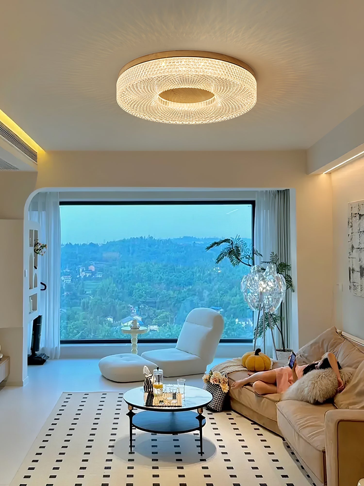 Nirinelle Ceiling Lamp Acrylic Ring Modern Minimalist