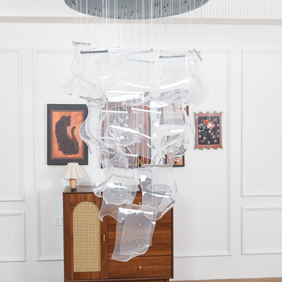 Lucuian Chandelier Acrylic LED Abstract Floating