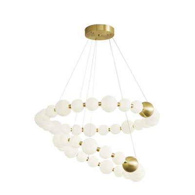 Cetalan Elegance Art Pearls Plastic Chandelier - Neutral Decor