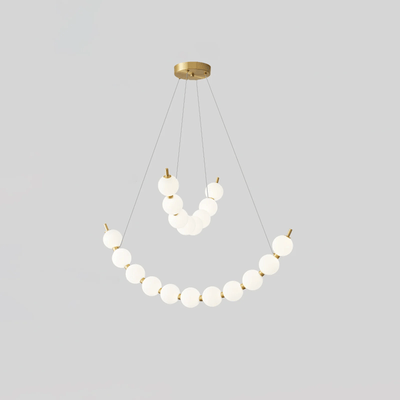 Cetalan Elegance Art Pearls Plastic Chandelier - Neutral Decor