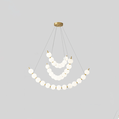 Cetalan Elegance Art Pearls Plastic Chandelier - Neutral Decor