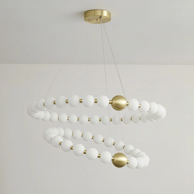 Cetalan Elegance Art Pearls Plastic Chandelier - Neutral Decor