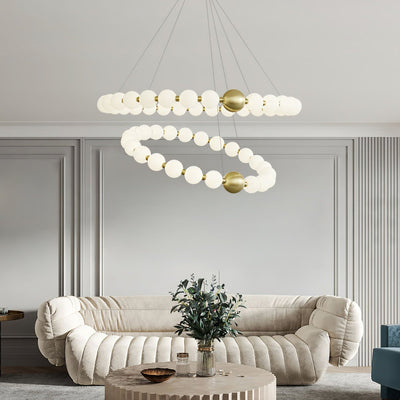 Cetalan Elegance Art Pearls Plastic Chandelier - Neutral Decor