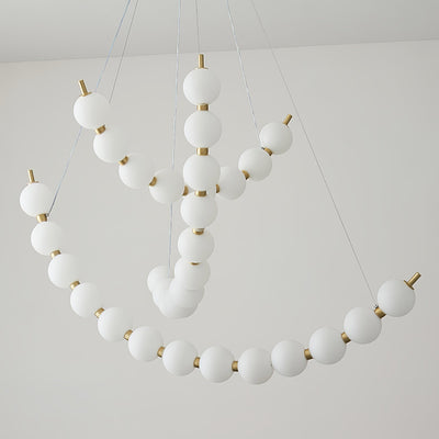 Cetalan Elegance Art Pearls Plastic Chandelier - Neutral Decor