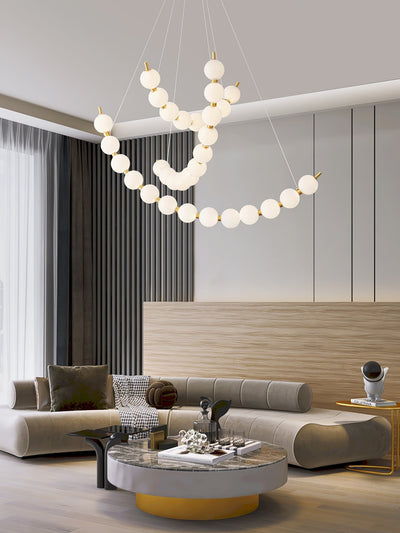 Cetalan Elegance Art Pearls Plastic Chandelier - Neutral Decor