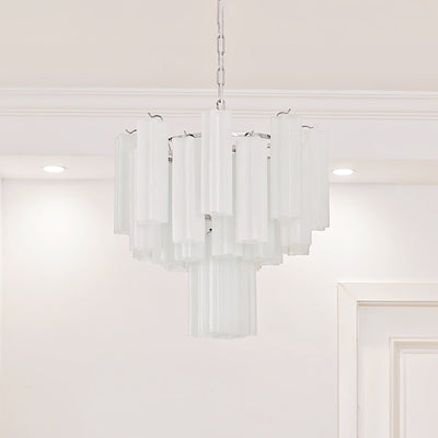 Bryndel Chandelier White Layered Tube