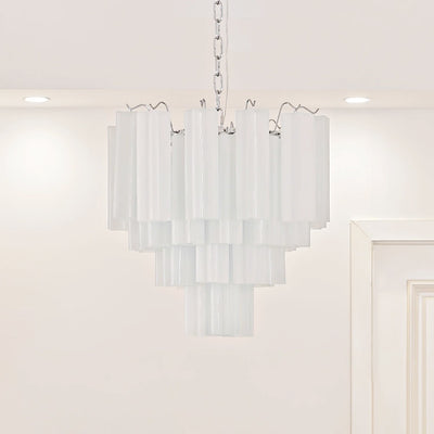 Bryndel Chandelier White Layered Tube