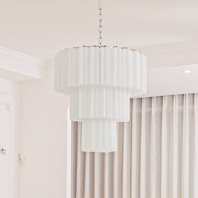 Bryndel Chandelier White Layered Tube