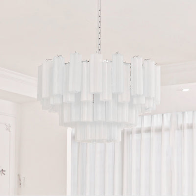 Bryndel Chandelier White Layered Tube