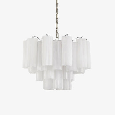Bryndel Chandelier White Layered Tube