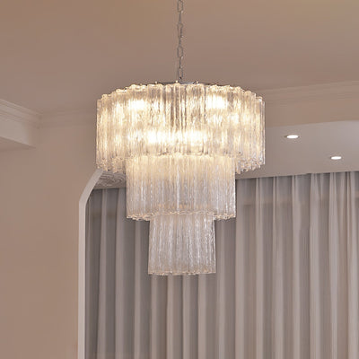 Bryndel Chandelier White Layered Tube