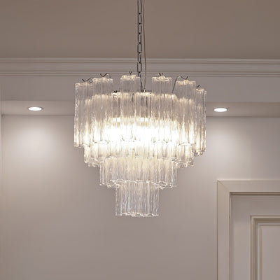 Bryndel Chandelier White Layered Tube