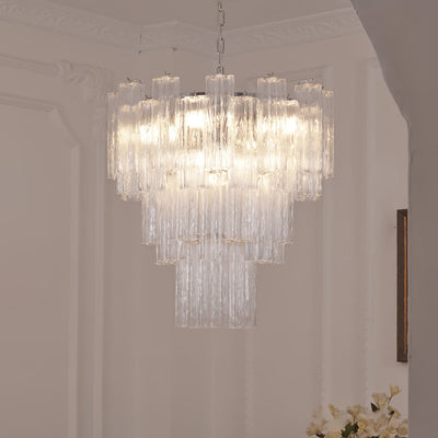 Bryndel Chandelier White Layered Tube