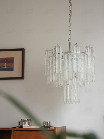 Bryndel Chandelier White Layered Tube
