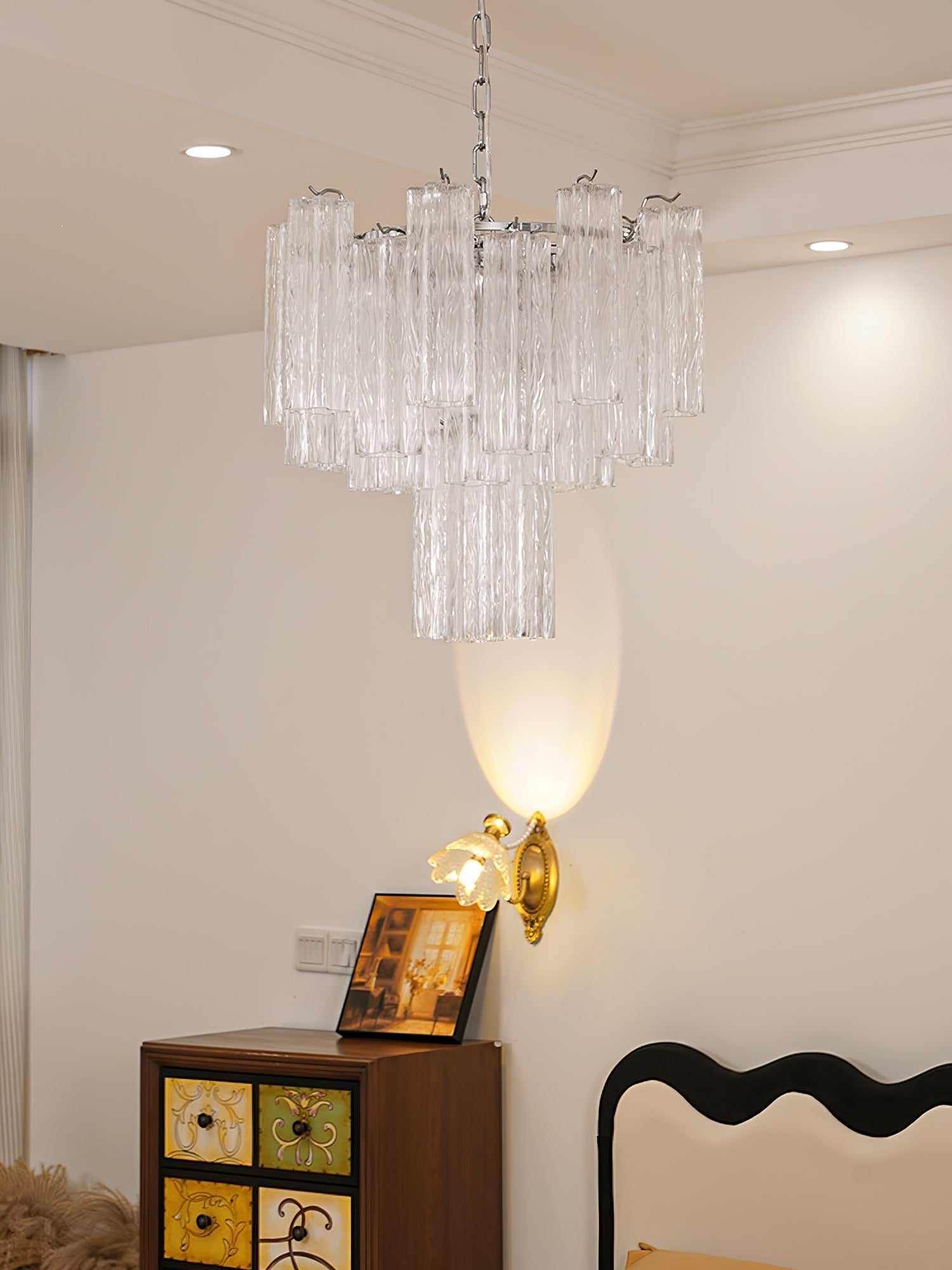 Bryndel Chandelier White Layered Tube