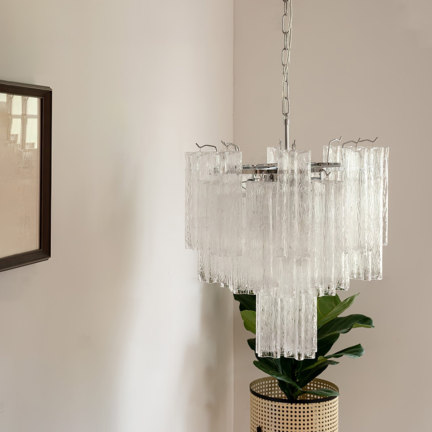 Bryndel Chandelier White Layered Tube