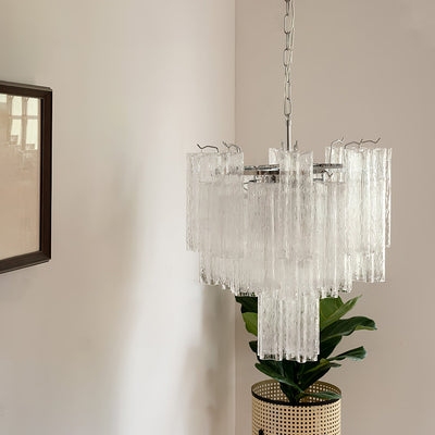 Bryndel Chandelier White Layered Tube