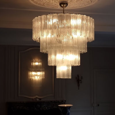 Bryndel Chandelier White Layered Tube
