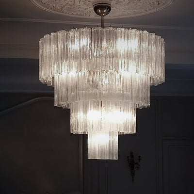 Bryndel Chandelier White Layered Tube