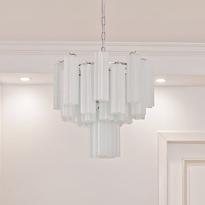 Bryndel Chandelier White Layered Tube