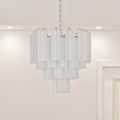 Bryndel Chandelier White Layered Tube