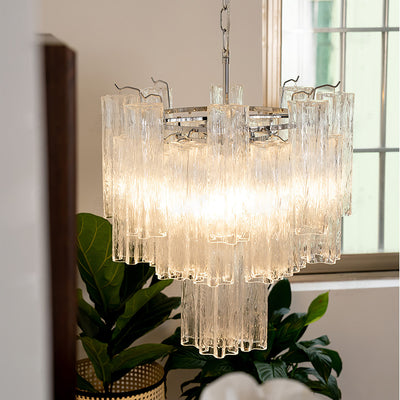 Bryndel Chandelier White Layered Tube