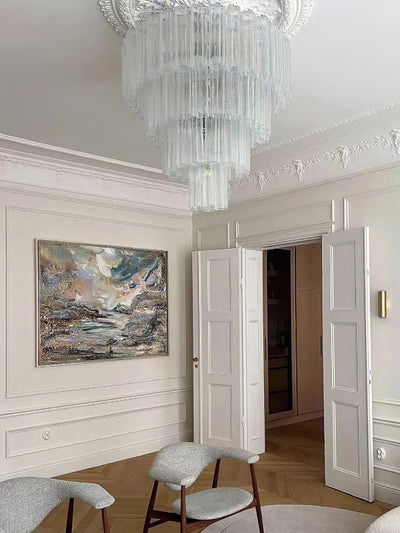 Bryndel Chandelier White Layered Tube