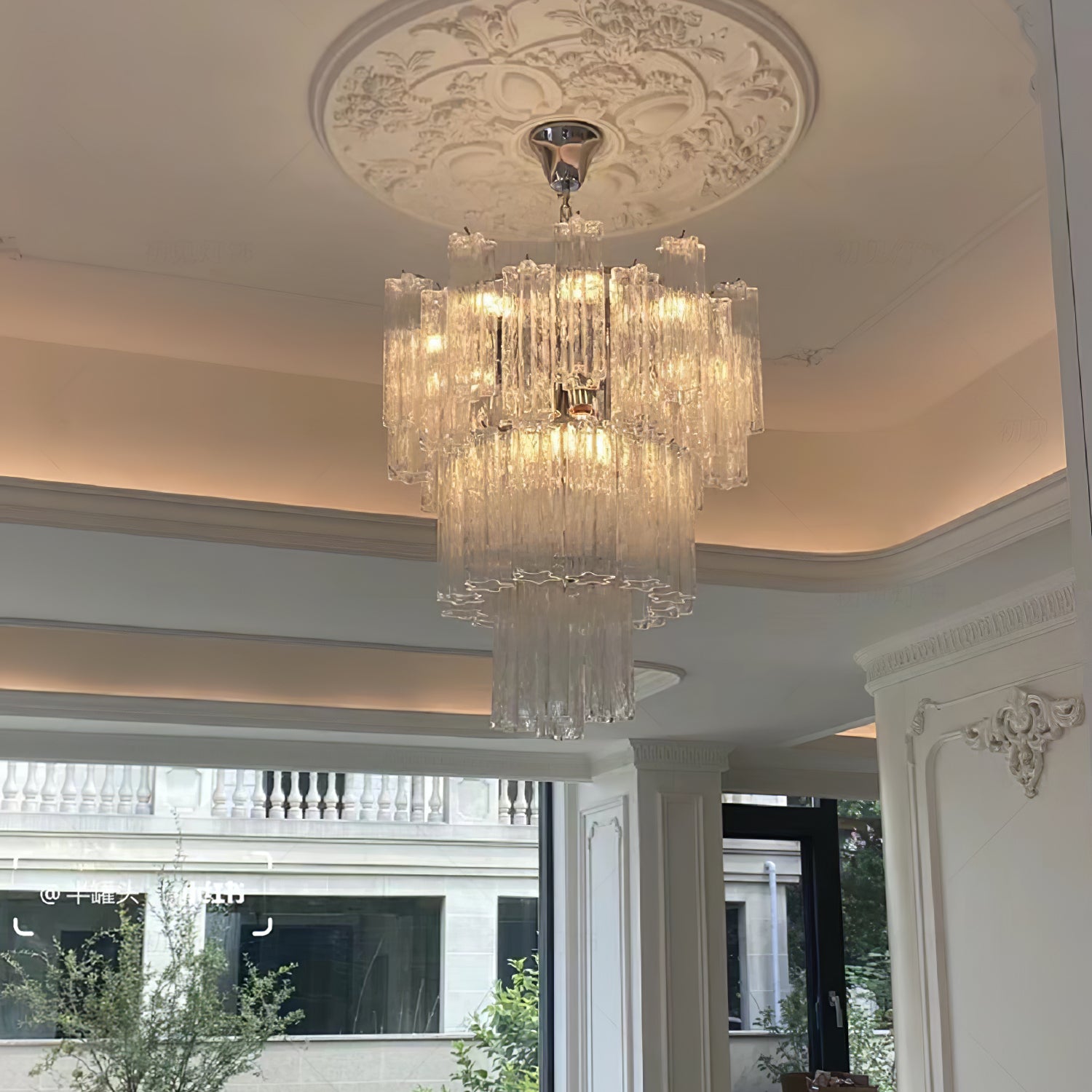 Bryndel Chandelier White Layered Tube