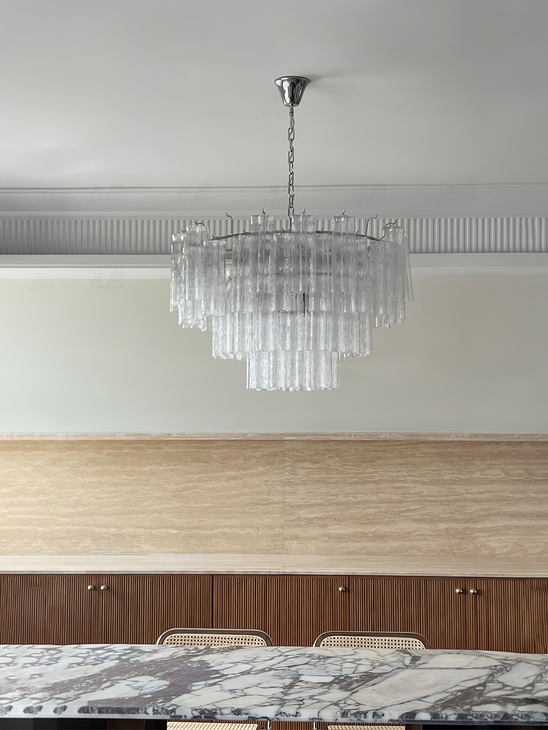 Bryndel Chandelier White Layered Tube