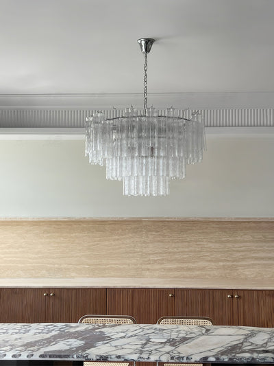 Bryndel Chandelier White Layered Tube