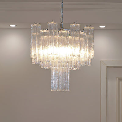 Bryndel Chandelier White Layered Tube