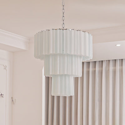 Bryndel Chandelier White Layered Tube