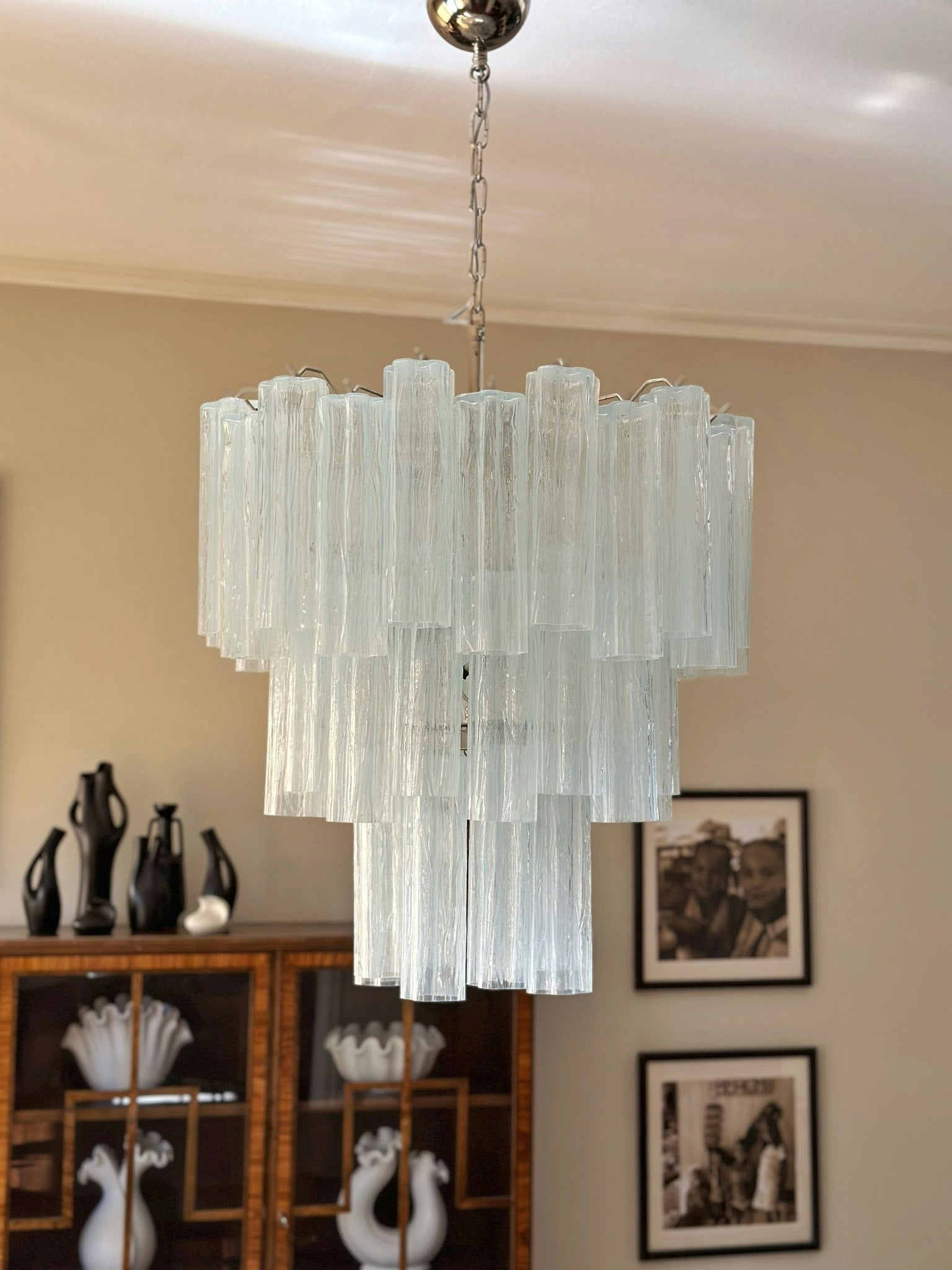 Bryndel Chandelier White Layered Tube